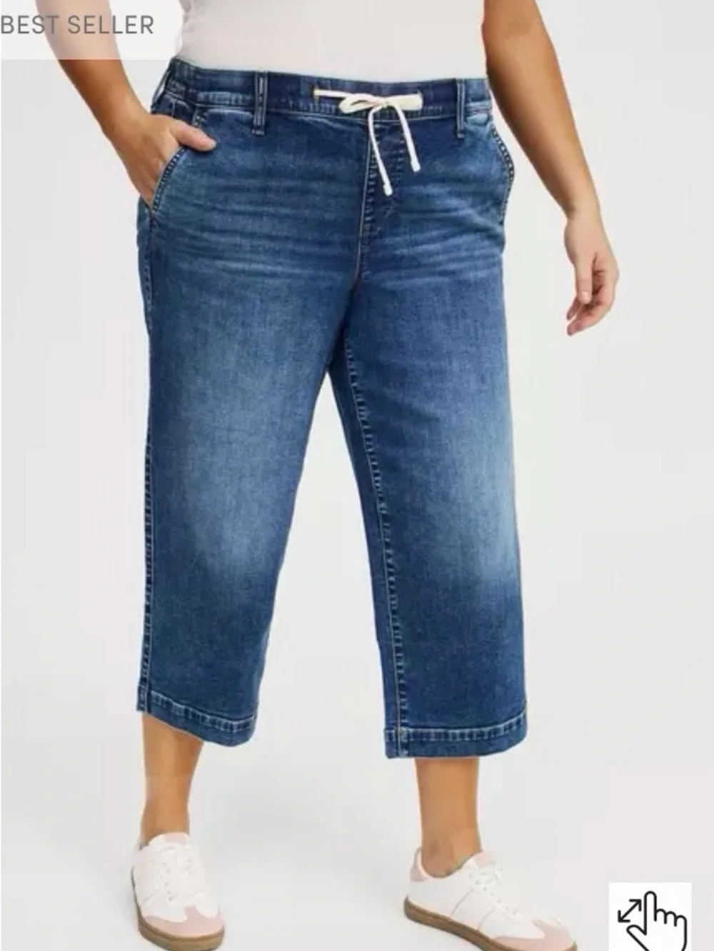 torrid Crop Weekend Mid-Rise Wide-Leg Jean - Picture 2 of 10